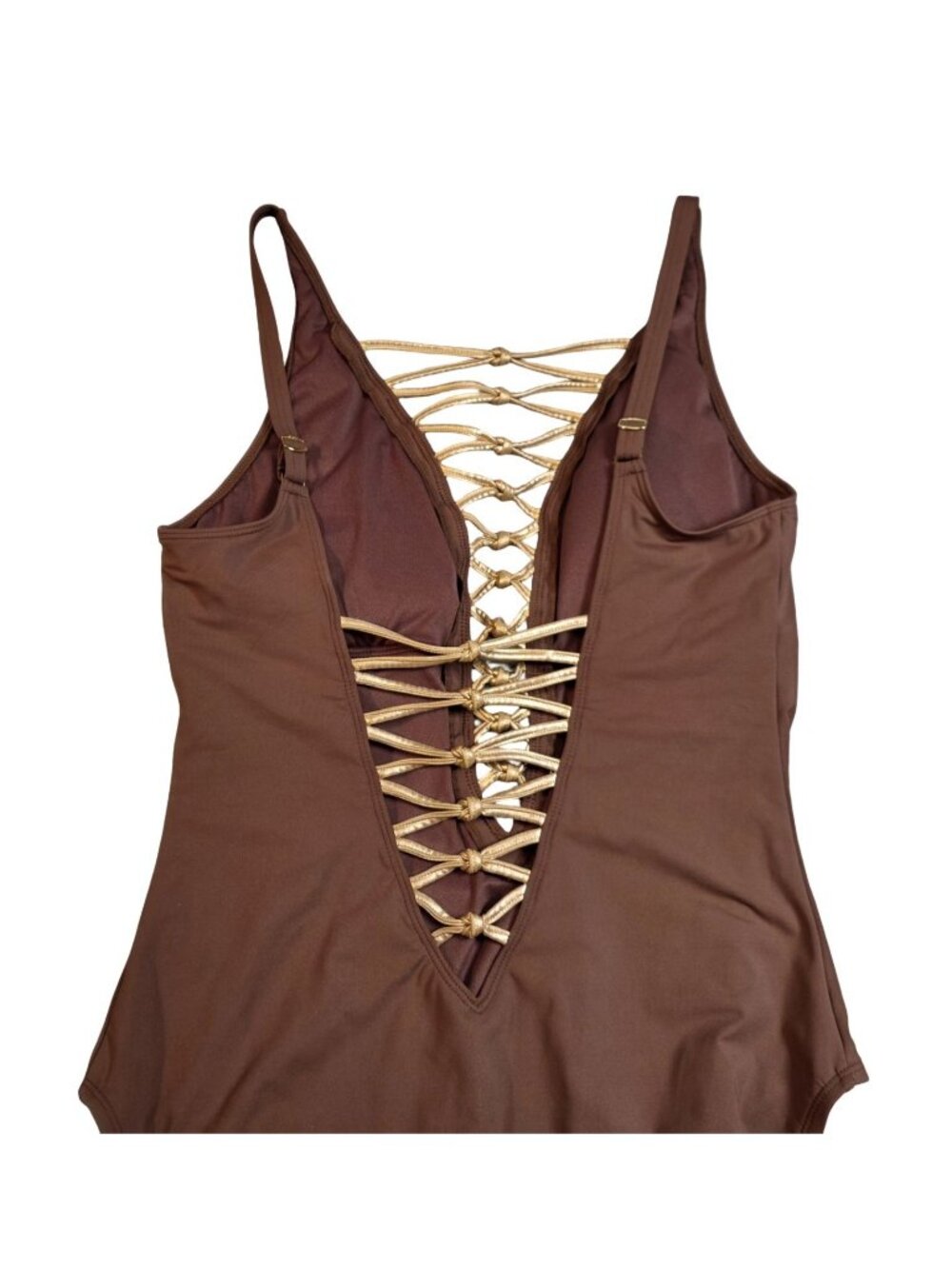 Women's - Bleu Rod Beattie Lace Up Plunge One Piece Swimsuit, Size 12 - Picture 9 of 9